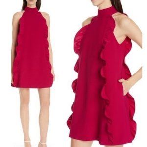NWT TED BAKER Torriya Ruffle Tunic Dress Deep Pink TED 2